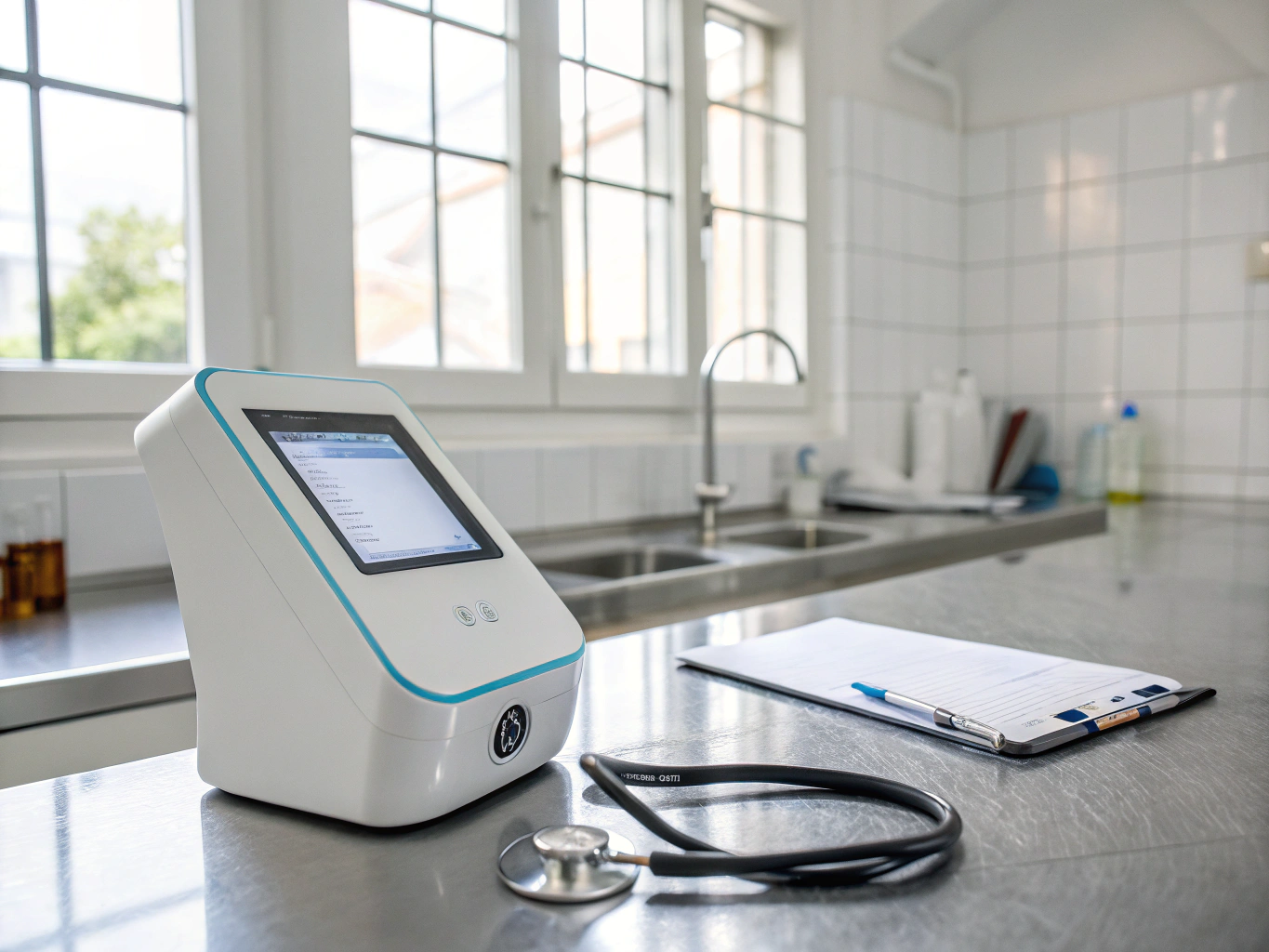 Modern pulmonary care facility with advanced diagnostic equipment and natural lighting