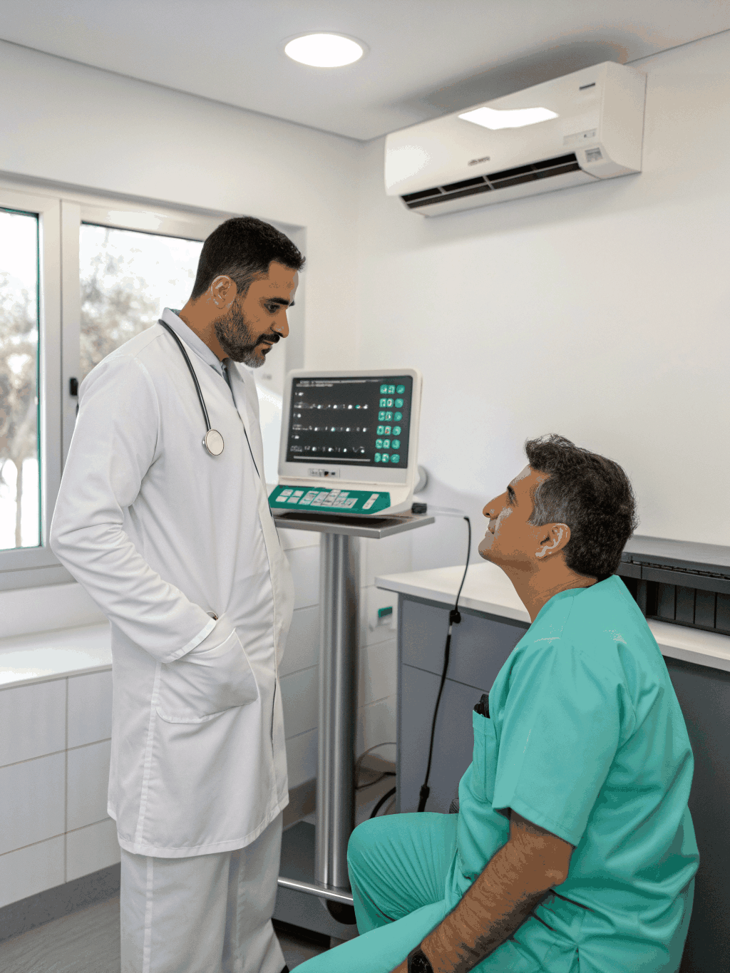 A professional medical consultation environment focusing on sleep health and patient care